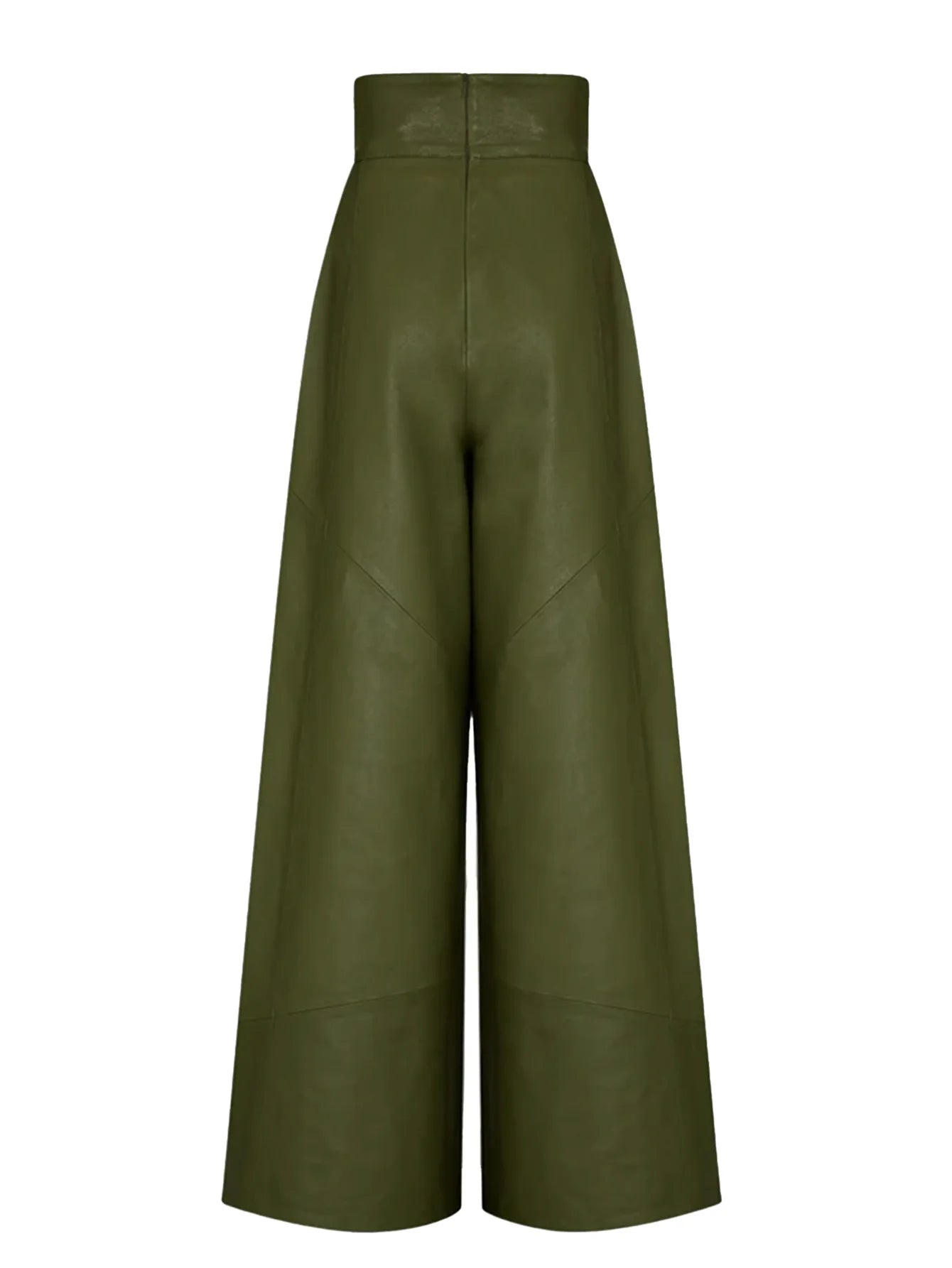 Casual Loose Leather Pants Women High Waist Wide Legs Solid Pocket Flare Pant Female 2025