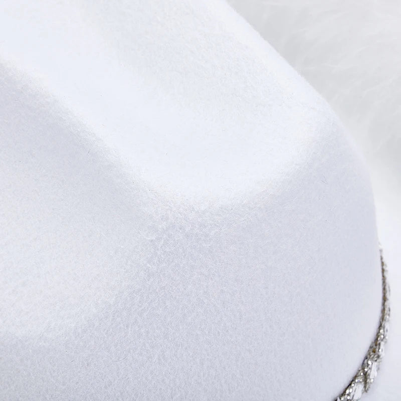 Women s Western Style Cowboy Hat with Feather Accents Wide Brim Sun Protection