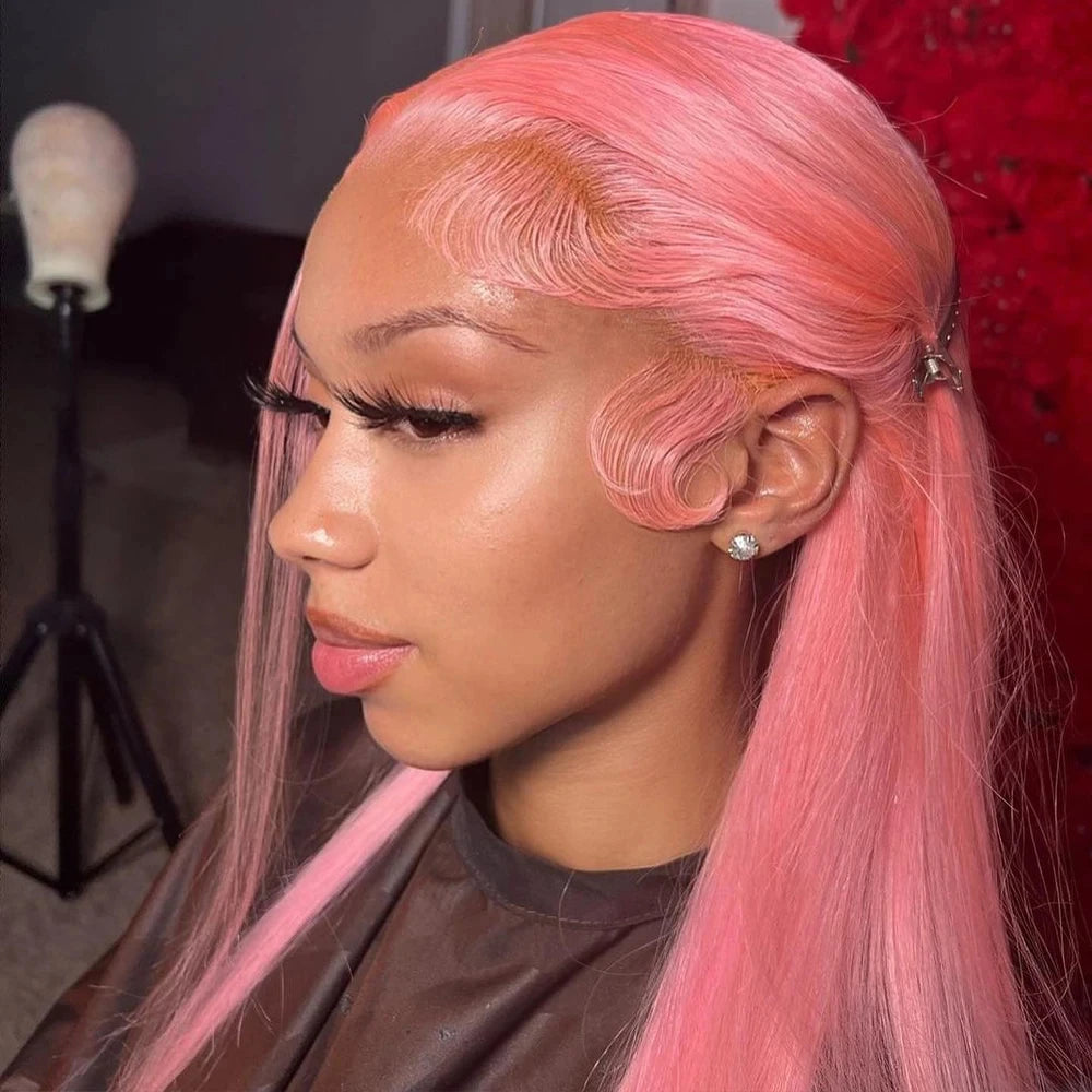 Pink Lace Front Wig Human Hair For Women 13x4 Hd Lace Frontal Wig Brazilian 613 13x6 Colored Straight Lace Front Wigs