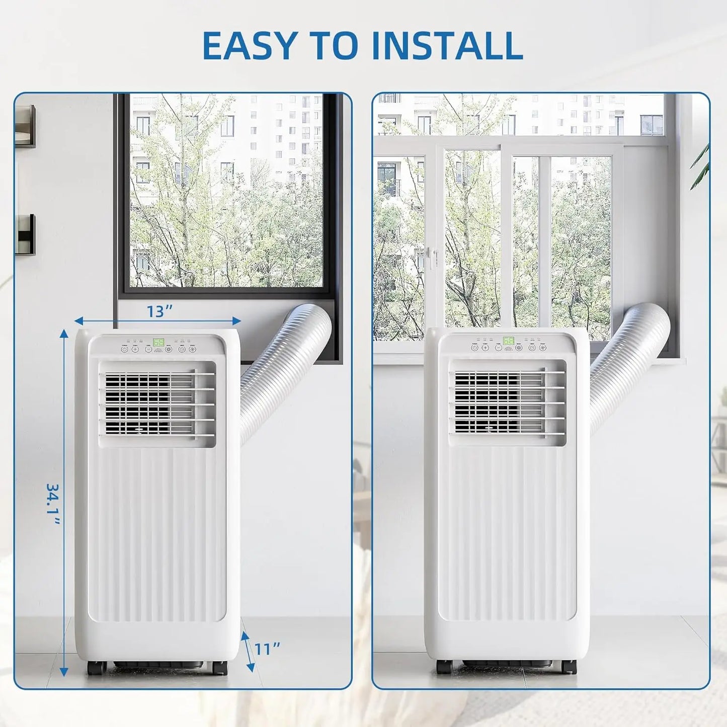 8000 Btu Portable Air Conditioners, 3-in-1 Portable AC, Dehumidifier, and Fan Mode, AC Unit