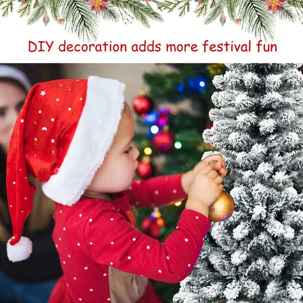 Snow Flocked Pencil Christmas Tree Artificial Xmas Tree for Indoor Outdoor