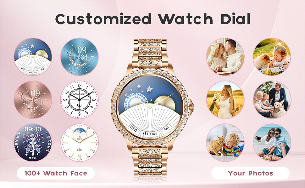 smart Watches for Women for Android and for iPhone Full Touch Screen 100+ Sports Mode