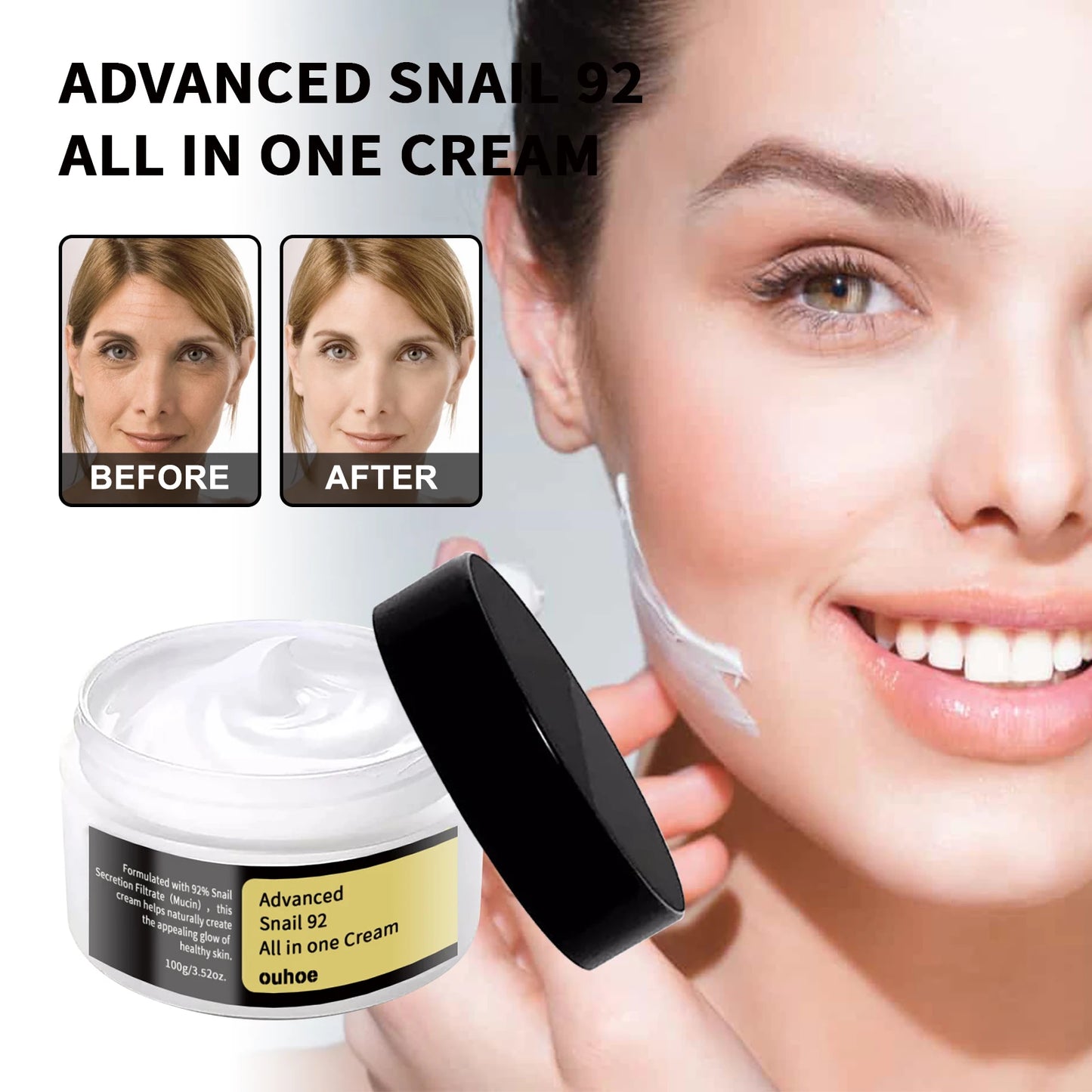 Snail Face Cream Whitening Repair Soothes Red Sensitized  Anti Aging Snail Mucin Facial