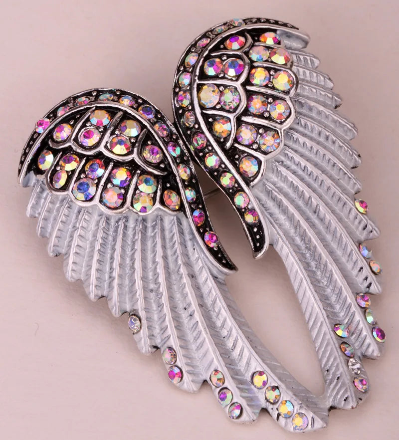 YACQ Angel Wings Brooch Pin Pendant Women Biker Jewelry