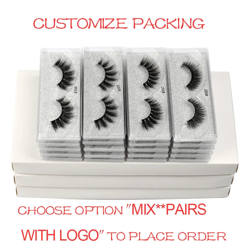 Eyelashes Bulk Items 4/100 PCS 3D Faux Mink Lashes Natural Fluffy False Eyelash