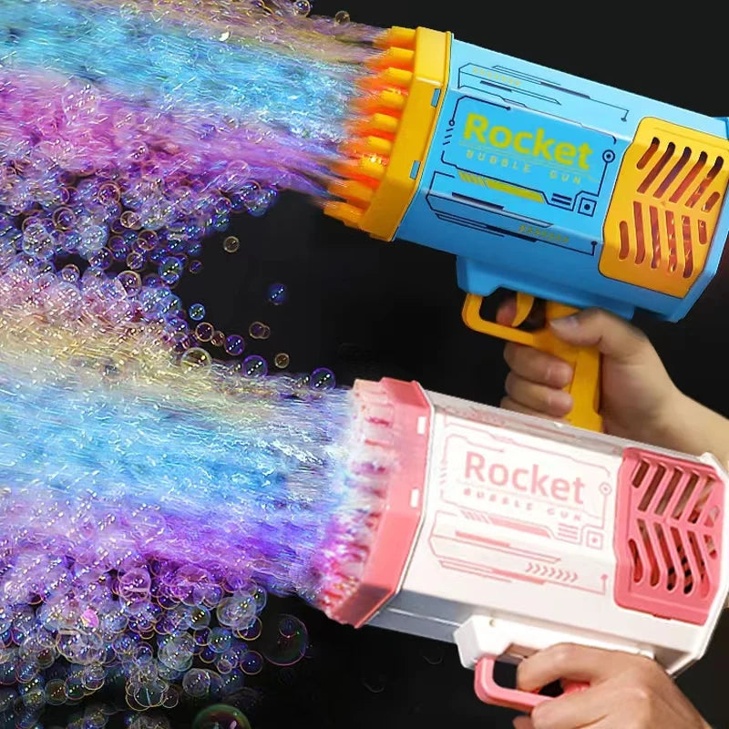 69 Holes Rocket Bubble Gun Machine Angel LED Kids Automatic for Wedding Party Outdoor Games