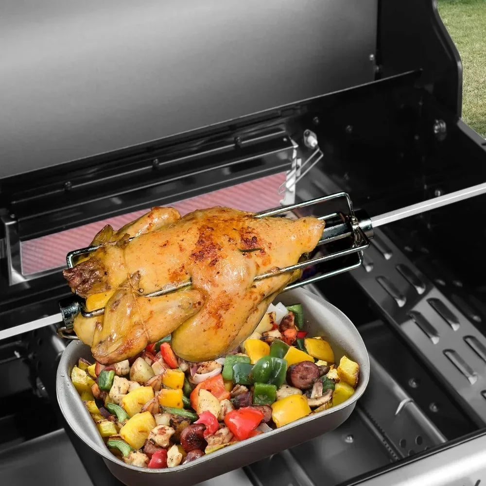 Portable Barbecue Outdoor Sear Burner Cookware Rear Burner and Side Burner BBQ Grill