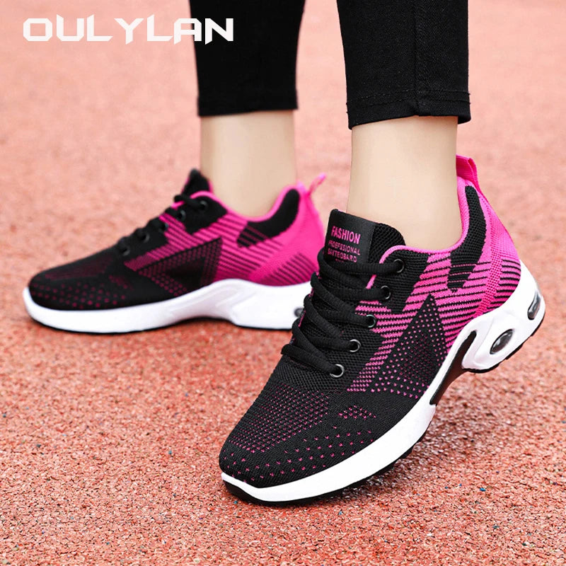 Women  Spring Running Shoes for 2024 Fashion Large Size Casual Breathable Lace up