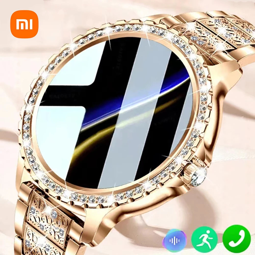 Women Smart Watch True Blood Oxygen 1.32Inch 360*360 HD Diamond Bracelet Bluetooth