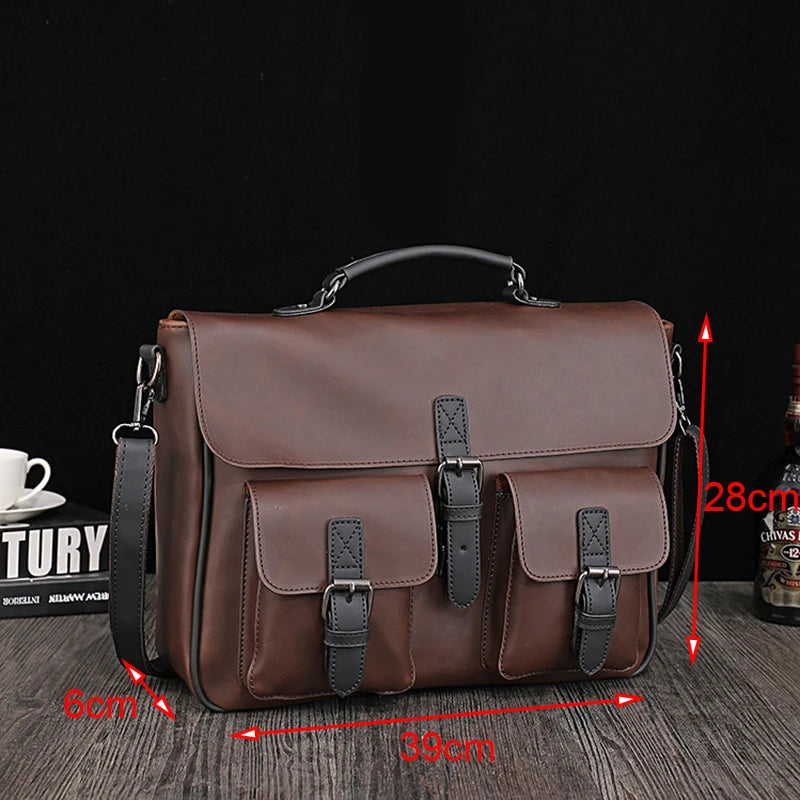 Pu Leather Business Messenger Bag for Man Small Male Crossbody Bags Designer Handbags