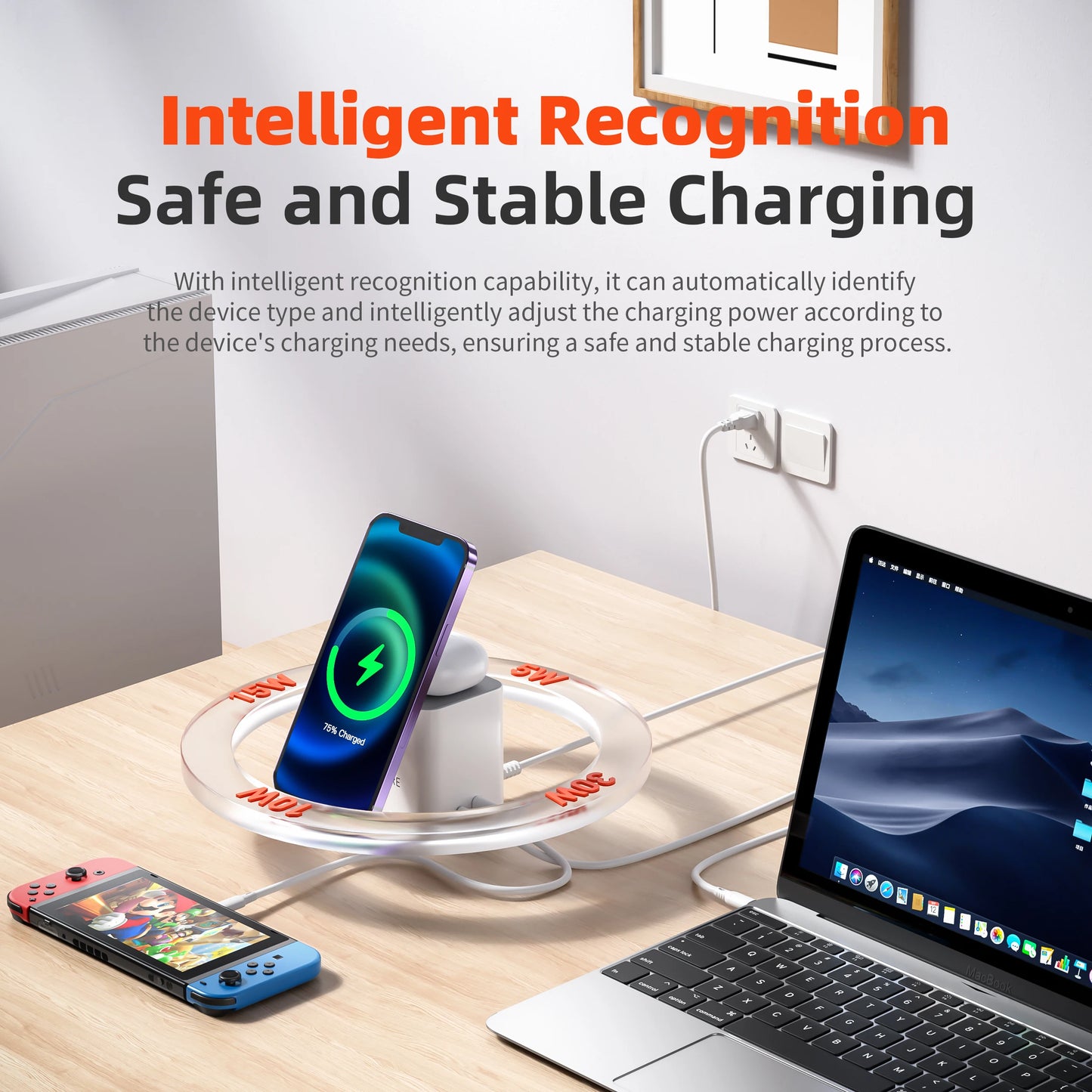 Mobile Phone Magnetic Wireless Charger Station Fast Charging Portable