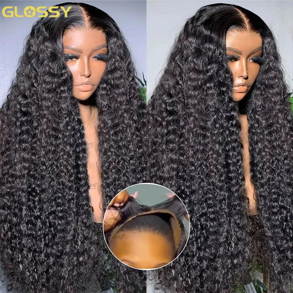 Deep Wave Glueless Wig Human Hair  PrePlucked Precut 13x6 Hd Frontal Curly Lace Front