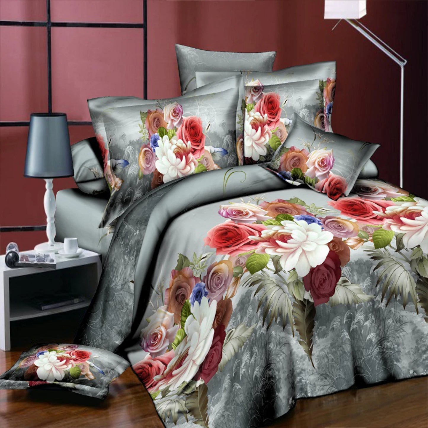 Comfort and Elegance with Luxurious Exquisite Rose Print Bedding Set, Elevating Your Sleep