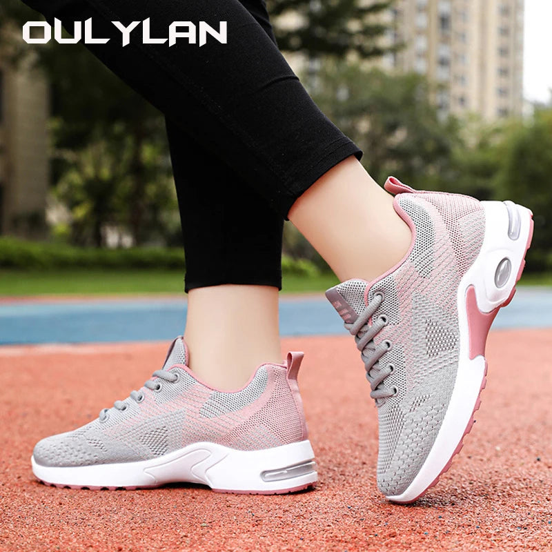 Women  Spring Running Shoes for 2024 Fashion Large Size Casual Breathable Lace up