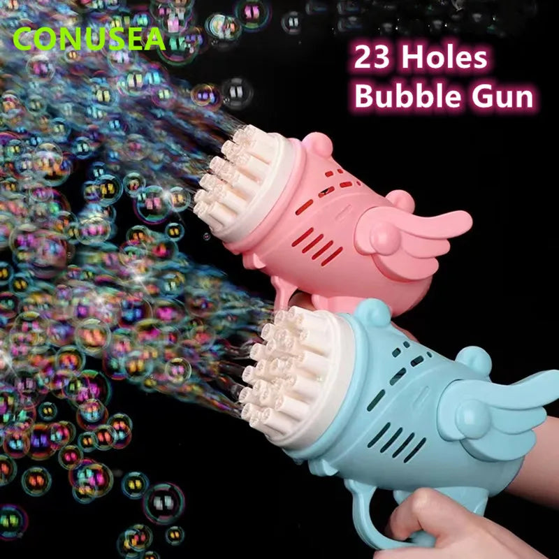 69 Holes Rocket Bubble Gun Machine Angel LED Kids Automatic for Wedding Party Outdoor Games