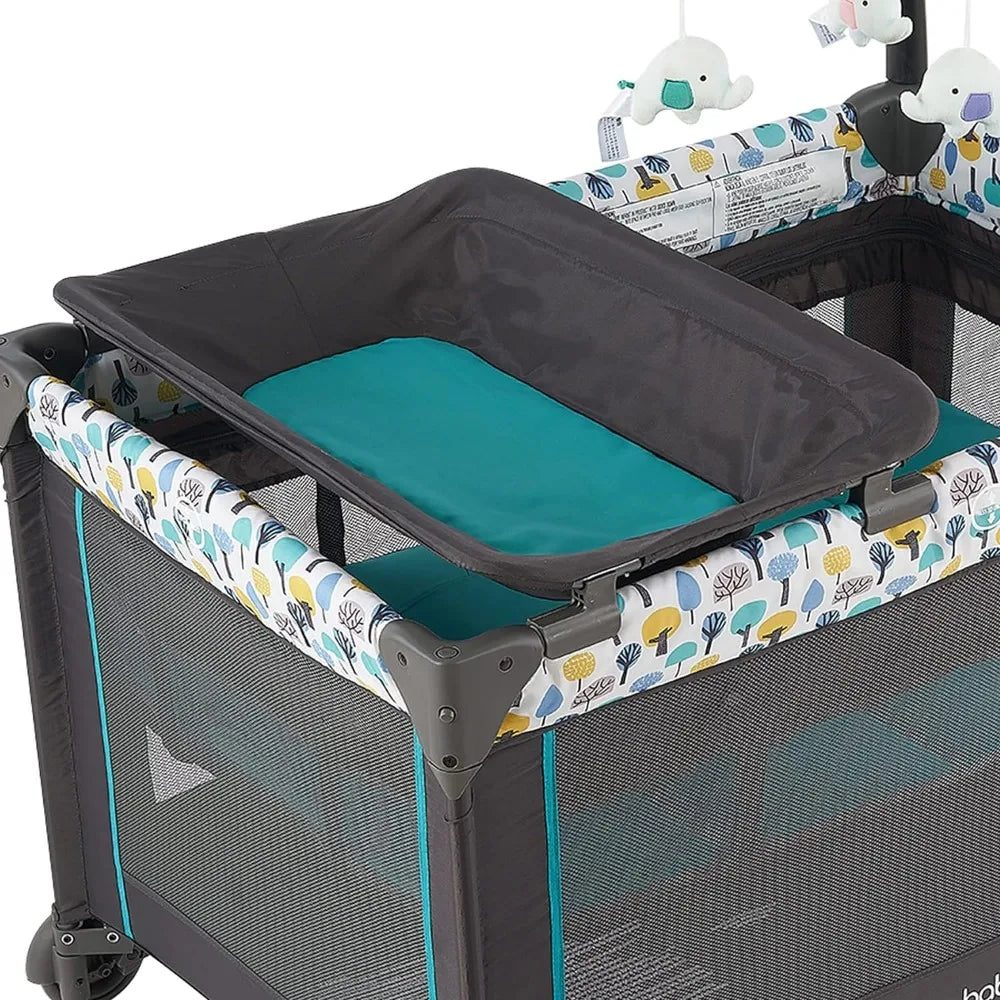 Portable Crib for Baby, Portable Baby Playpen with Detachable Bassinet and Changing Table