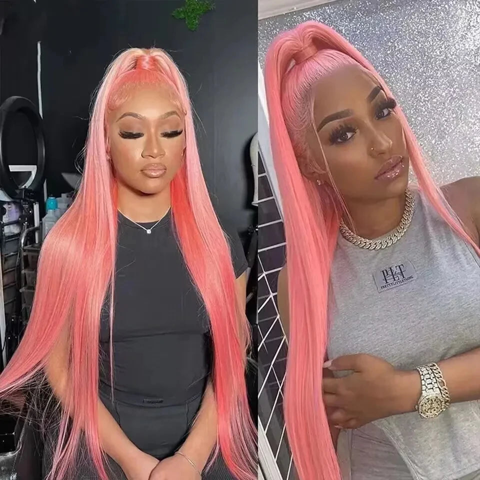 Pink Lace Front Wig Human Hair For Women 13x4 Hd Lace Frontal Wig Brazilian 613 13x6  Colored Straight Lace Front Wigs