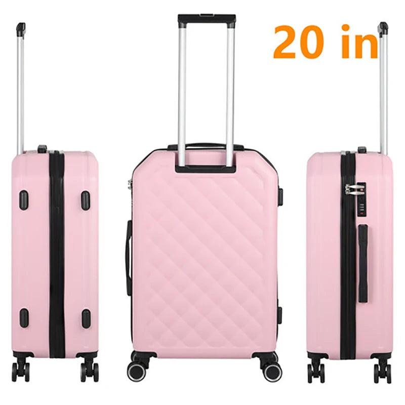 TSA Travel Suitcase Matt Powder Color 3-piece Set Carry Luggage Gilr Pink Valise Voyage Enfant Bag