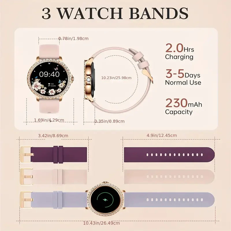 smart Watches for Women for Android and for iPhone Full Touch Screen 100+ Sports Mode