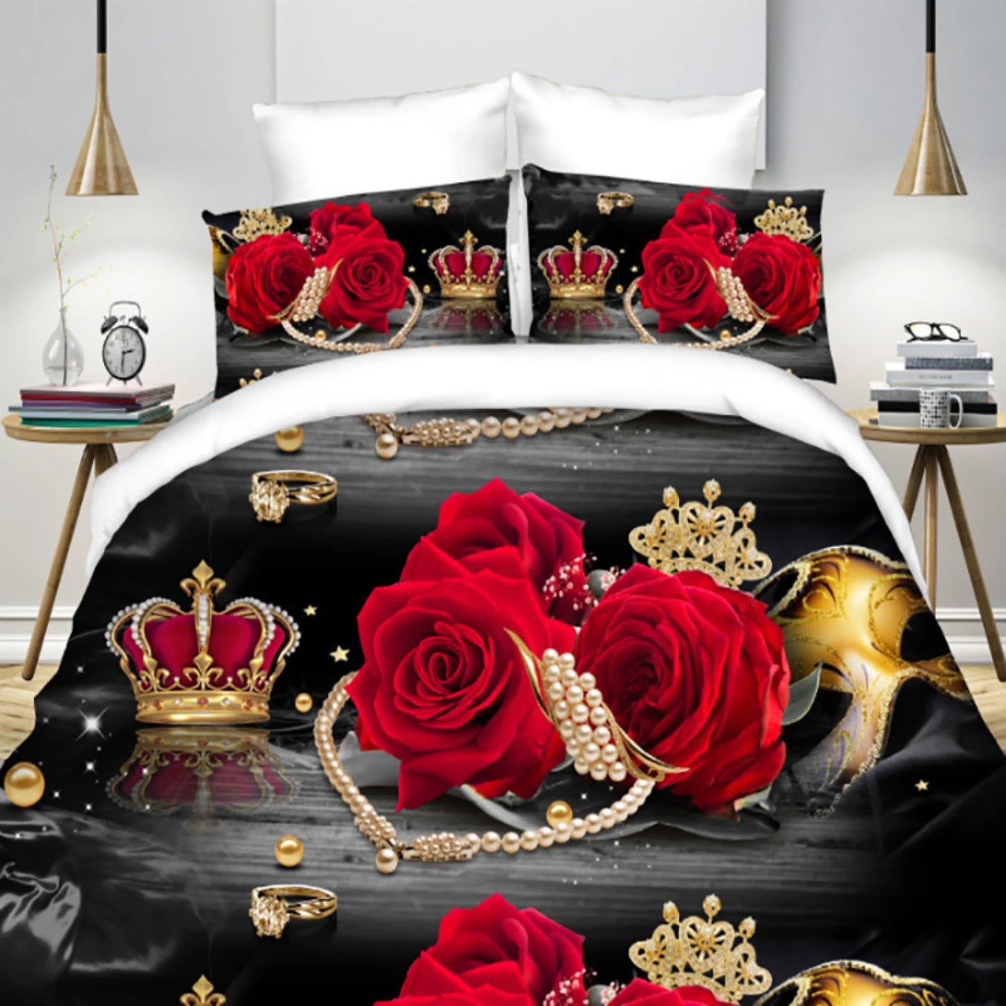 Comfort and Elegance with Luxurious Exquisite Rose Print Bedding Set, Elevating Your Sleep