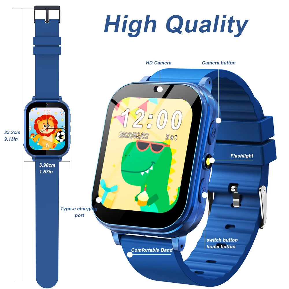 Smart Watch Kids with Puzzle games 300000 pix Camera take photo Video MP3 music playback