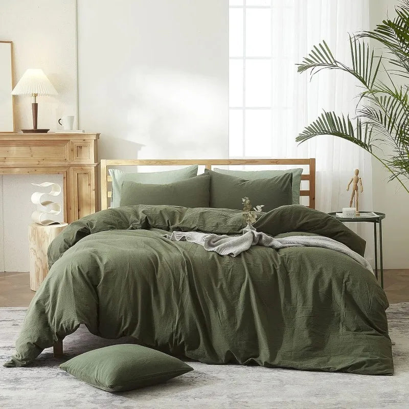 Comforter Cover Solid Color Duvet Cover Bedding Set 1 Duvet Cover with 2 Pillowcases