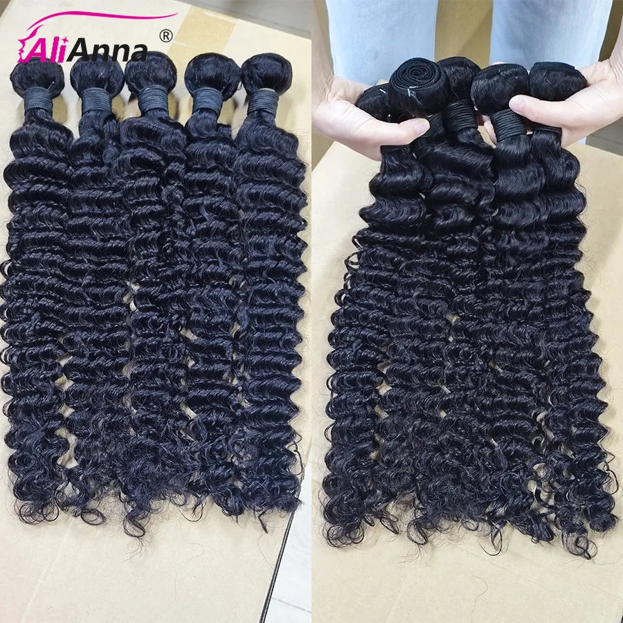 Deep Wave Bundles Human Hair Extensions Real Human Hair Brazilian