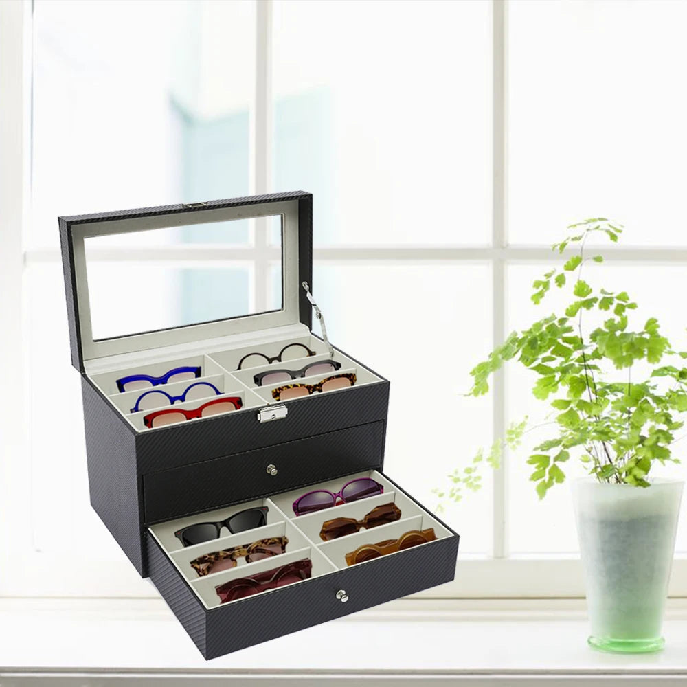 Sunglasses Storage Box Glasses Storage Box Three Layers 18 Grid Drawer