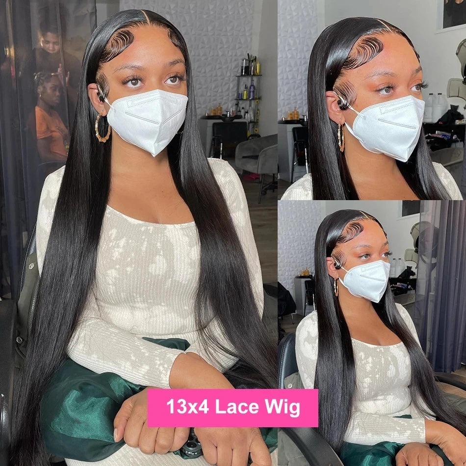 Glueless Straight Wig Wear and Go 5x5 6x4 Lace Front Wigs Human Hair Brazilian Remy