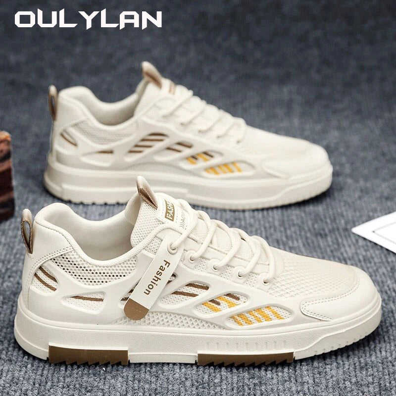 2024 Casual Shoes Fashion Leather Men Non-slip Wear-resistant Sneakers WomenFlat Slip-on