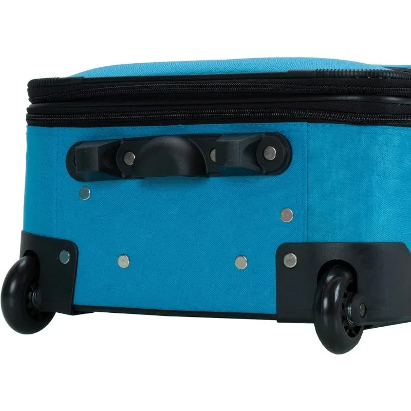 Upright Luggage Set,Expandable, Turquoise, 4-Piece (14/19/24/28)