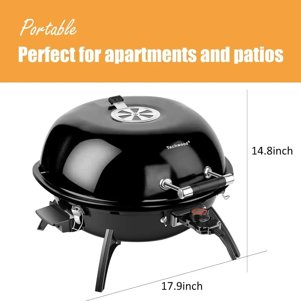 Electric Indoor/Outdoor Grill, 15-Serving, Double Layer Design, Adjustable Temperature 1600W