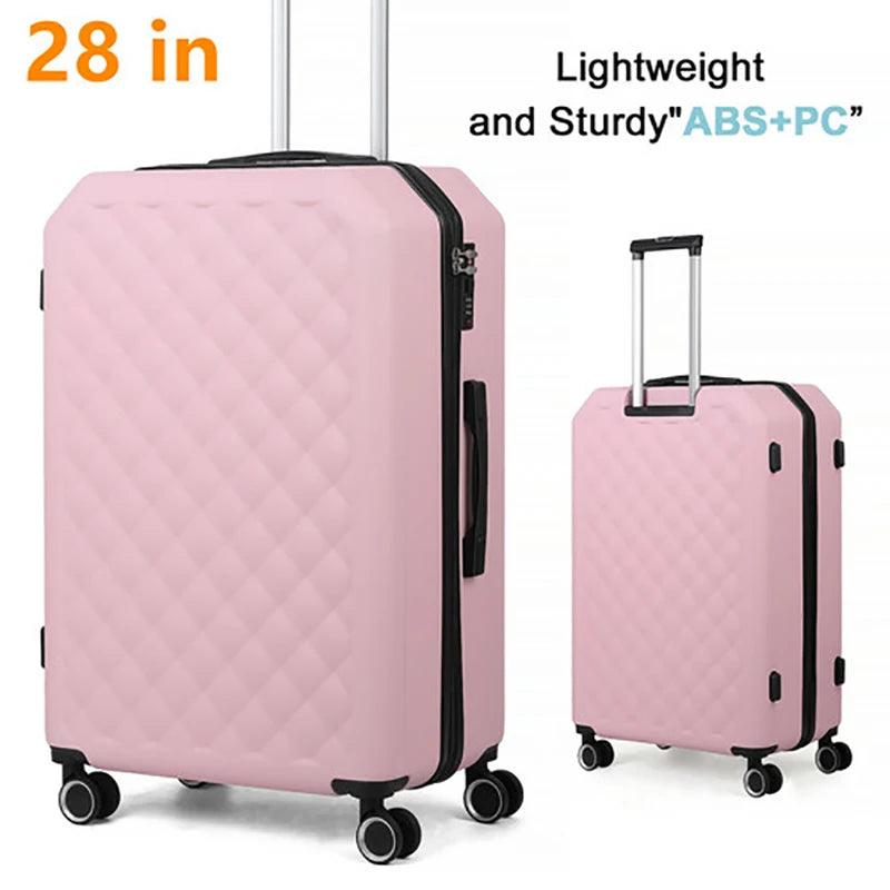 TSA Travel Suitcase Matt Powder Color 3-piece Set Carry Luggage Gilr Pink Valise Voyage Enfant Bag