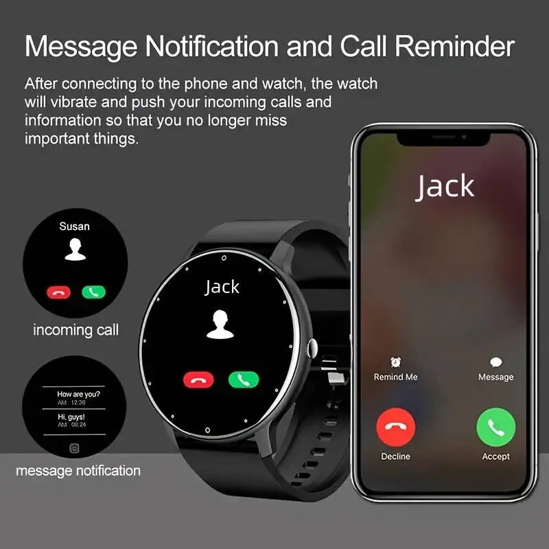 Smart watch, wireless calling/dial, calling reminder and rejection,for iPhone/Andriod