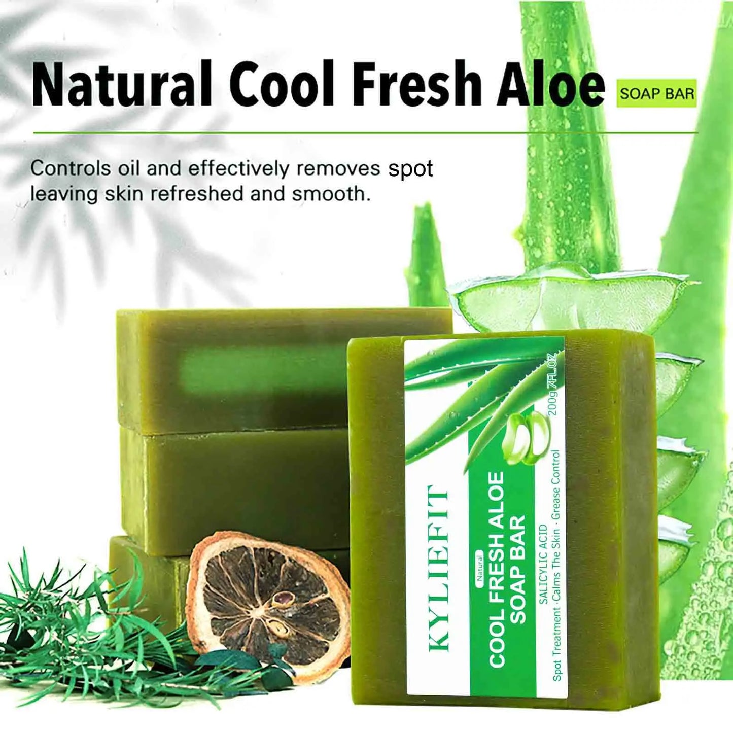 Aloe Vera Soap Bar for All Skin Types, Reduce Black Spots, Lightening, Oil Control