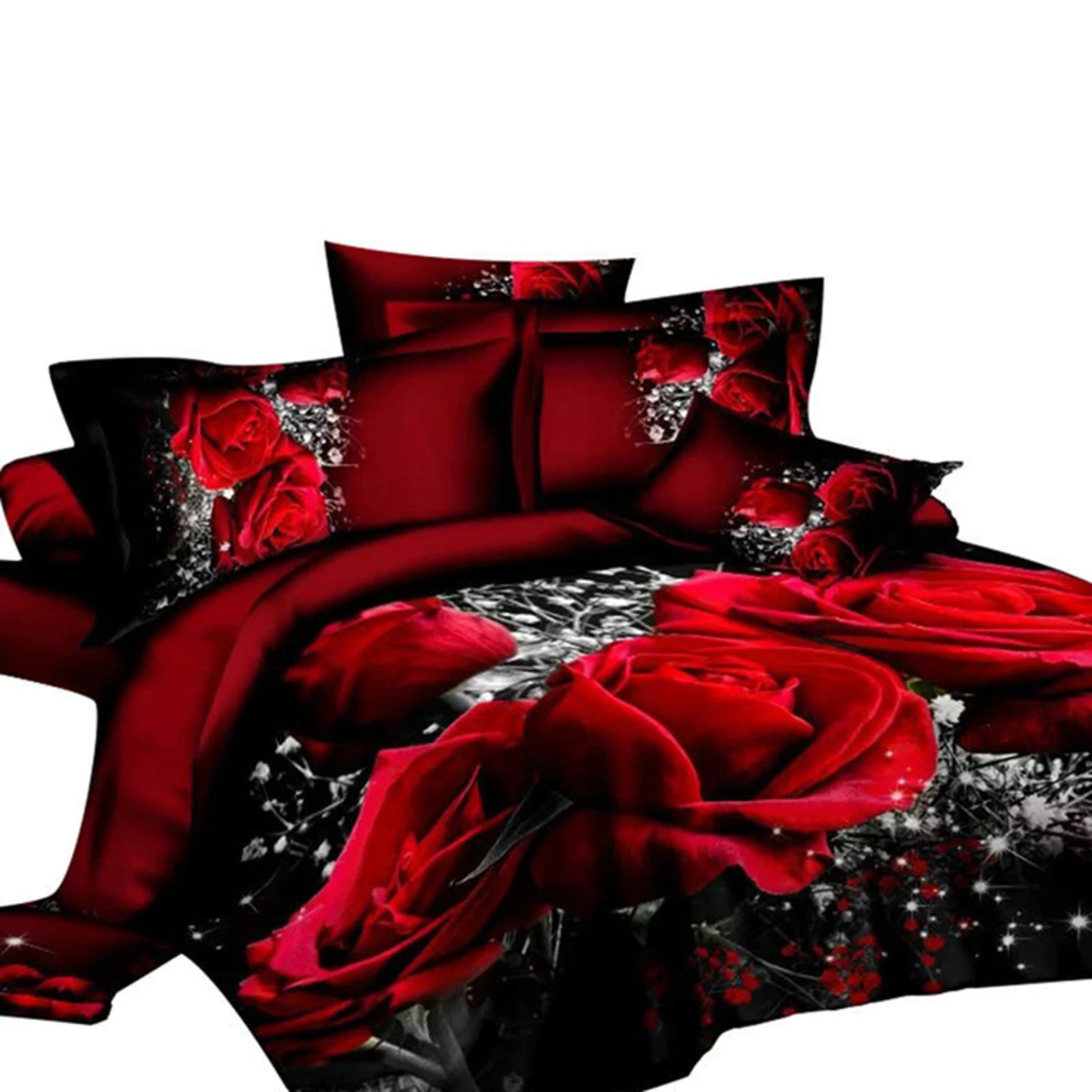 Comfort and Elegance with Luxurious Exquisite Rose Print Bedding Set, Elevating Your Sleep