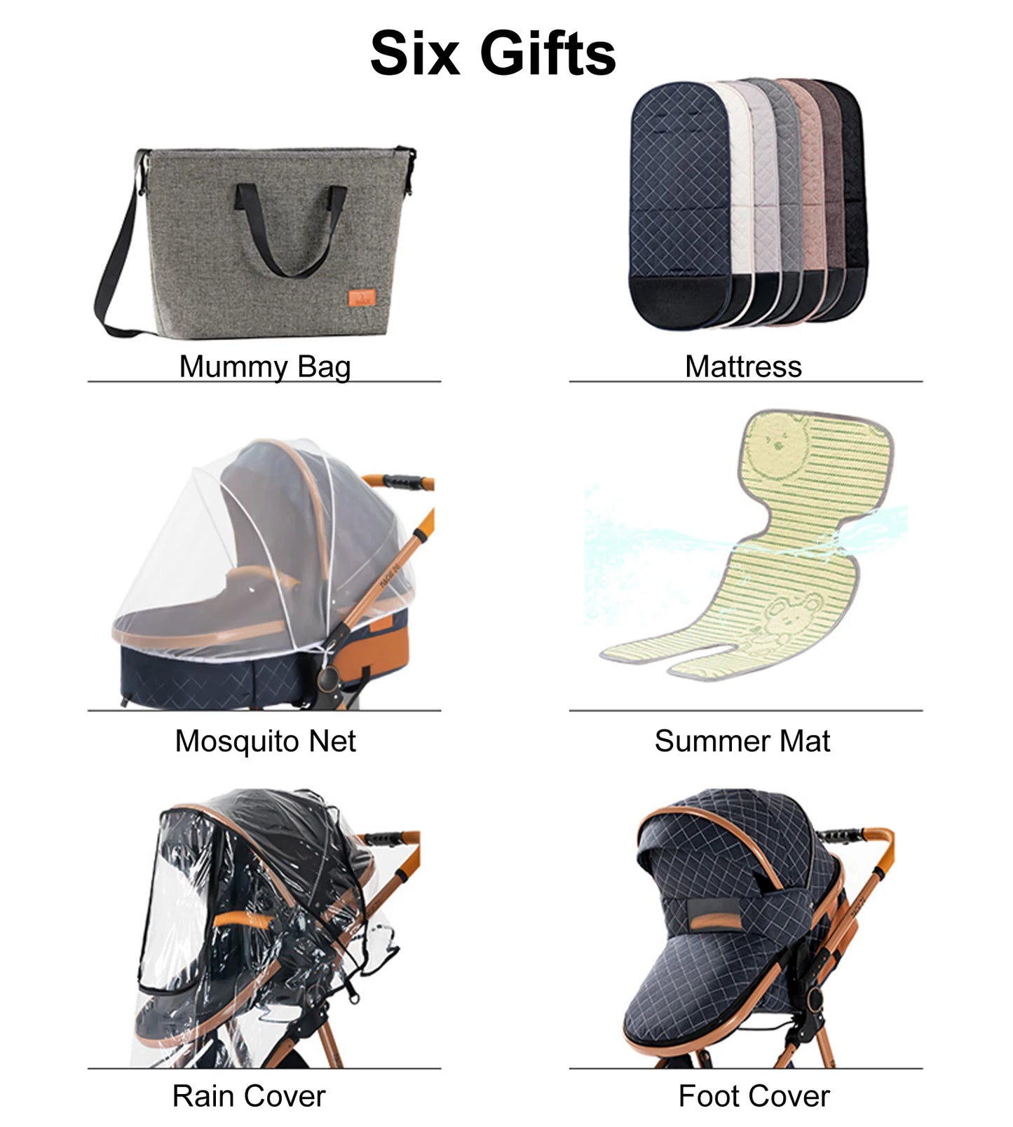 Luxury Portable Travel Pram 3 in 1Baby Stroller High Landscape Baby Pushchair