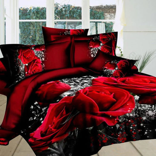 Comfort and Elegance with Luxurious Exquisite Rose Print Bedding Set, Elevating Your Sleep