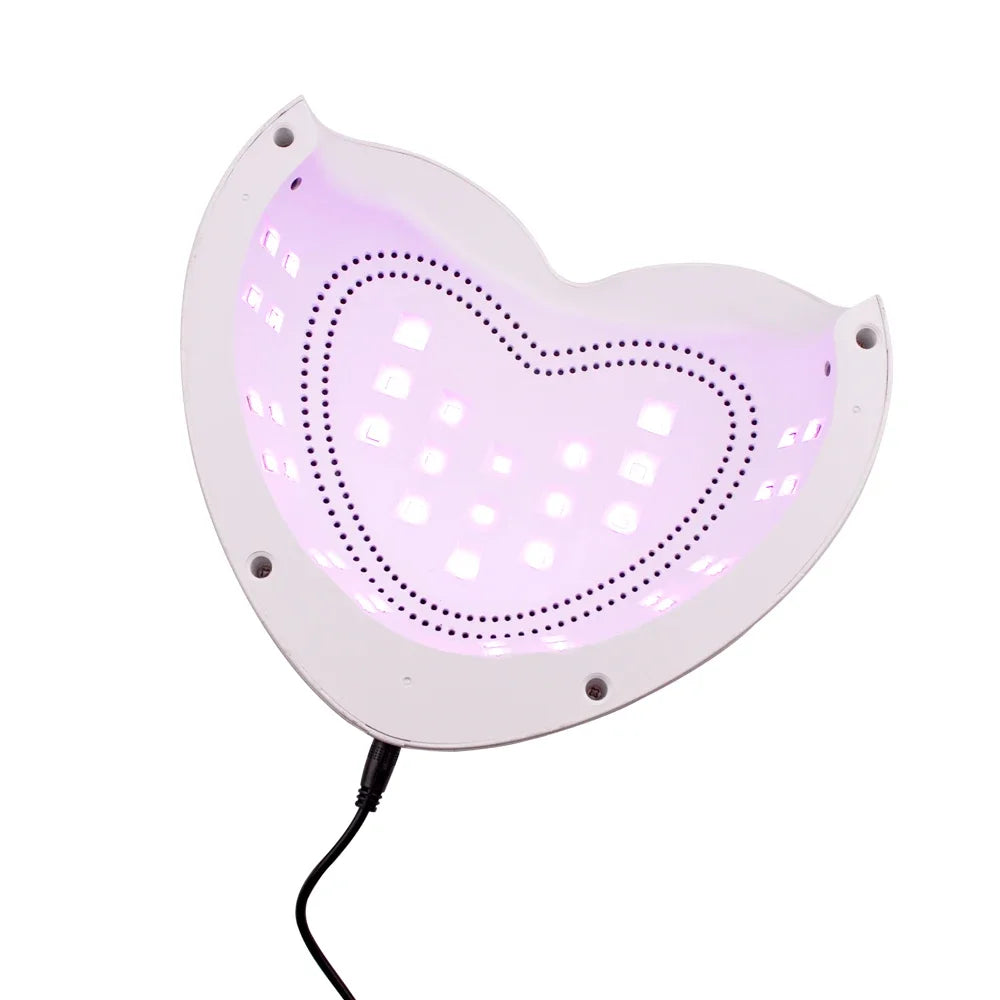 Nail Lamp with Rhinestone Heart Shape Nail Gel Dryer Pedicure Machine LED Light