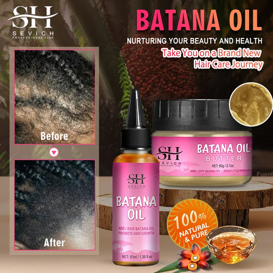 100% Batana Hair Fast Growth Oil Set African Crazy Traction Alopecia Batana Hair Mask