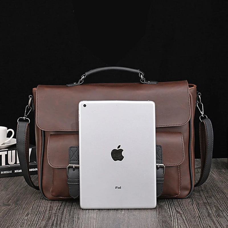 Pu Leather Business Messenger Bag for Man Small Male Crossbody Bags Designer Handbags