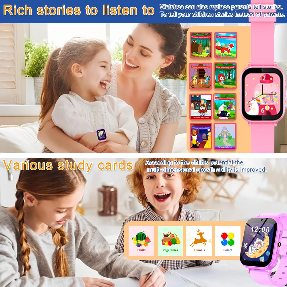 Smart Watch Kids with Puzzle games 300000 pix Camera take photo Video MP3 music playback