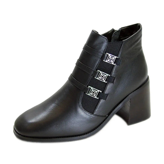 PEERAGE Jolene Women's Wide Width Leather Ankle Boots
