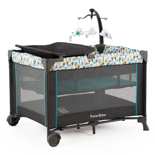 Portable Crib for Baby, Portable Baby Playpen with Detachable Bassinet and Changing Table