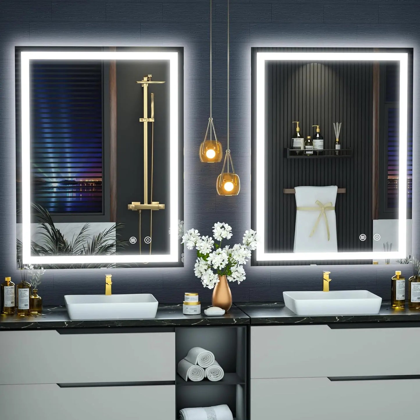 20×26 LED Bathroom Mirror with Light, Vanity Mirrors with Anti-Fog, Dimmable, 3 Colors