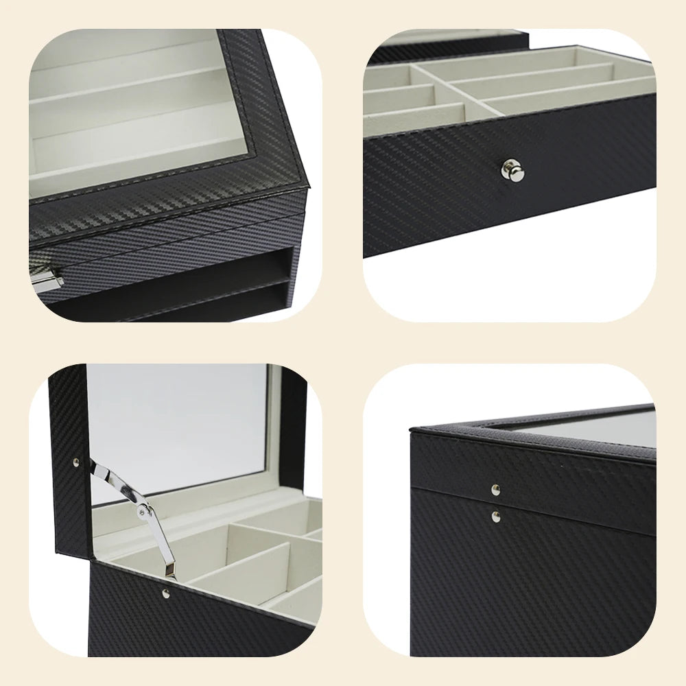 Sunglasses Storage Box Glasses Storage Box Three Layers 18 Grid Drawer