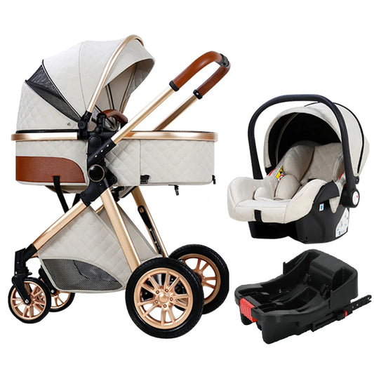 Luxury Portable Travel Pram 3 in 1Baby Stroller High Landscape Baby Pushchair