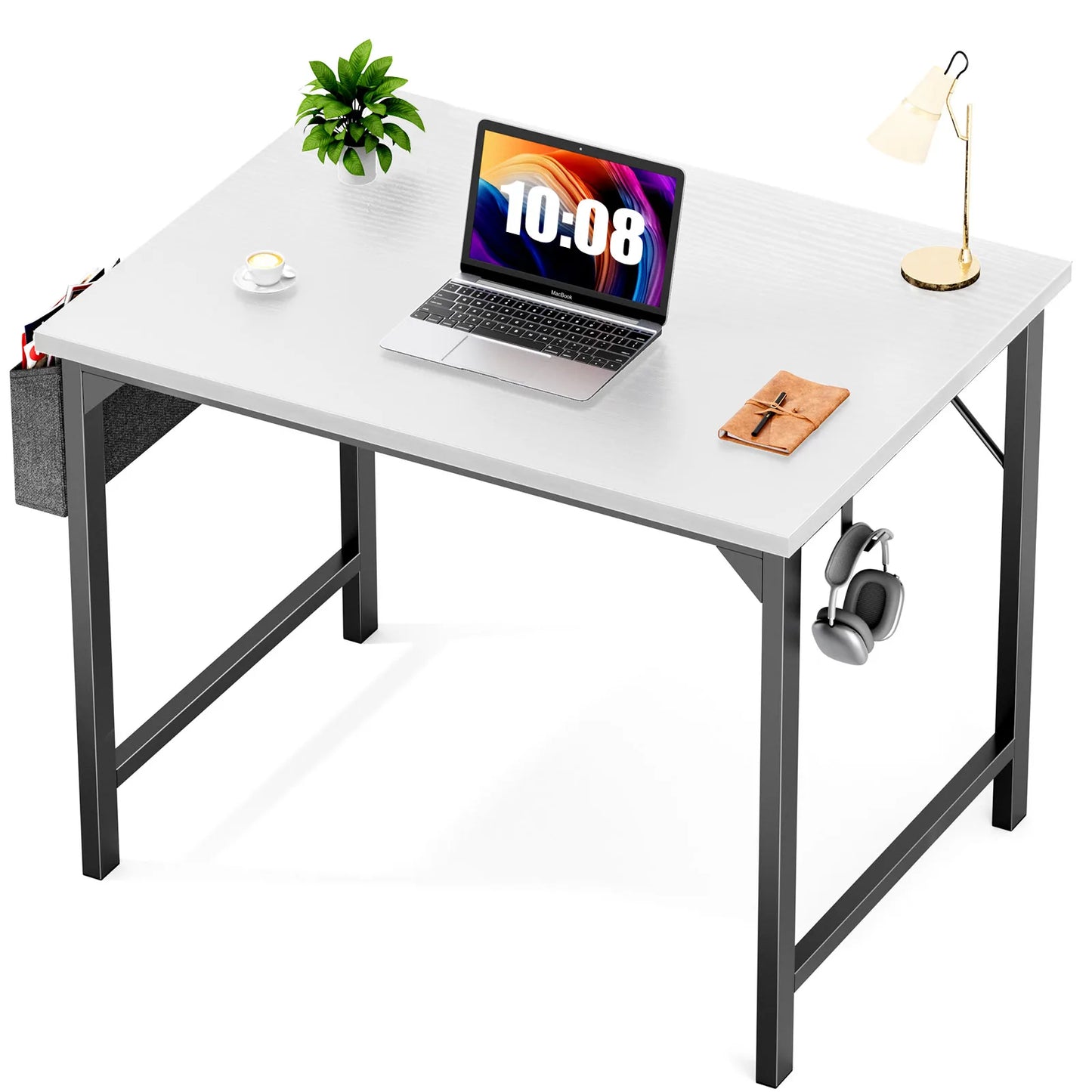 Computer Desk Writing Study Office Gaming Table Compact with Side Bag Headphone Hook