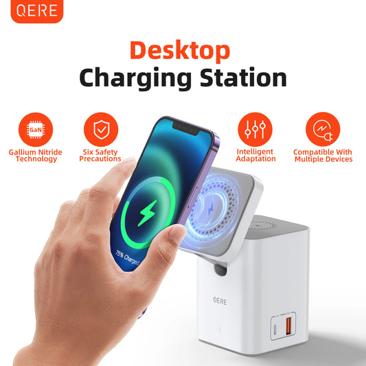 Mobile Phone Magnetic Wireless Charger Station Fast Charging Portable