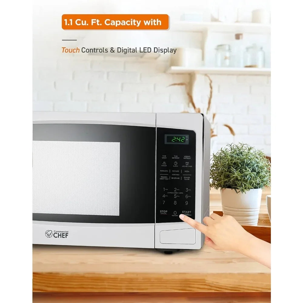 Microwave with 10 Power Levels, with Push Button Door Lock Turntable and Digital Controls